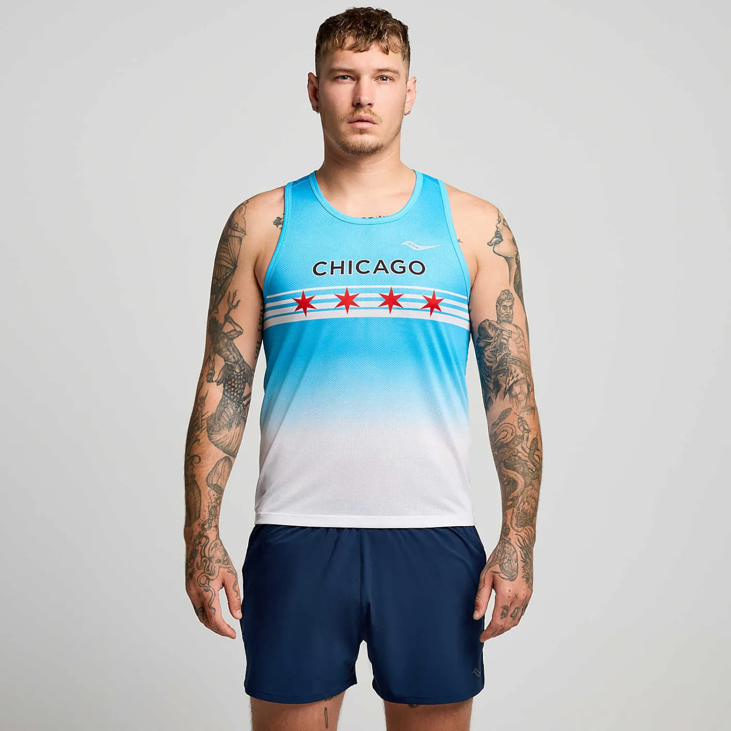 Saucony Chicago Stopwatch Graphic Singlet< Tops