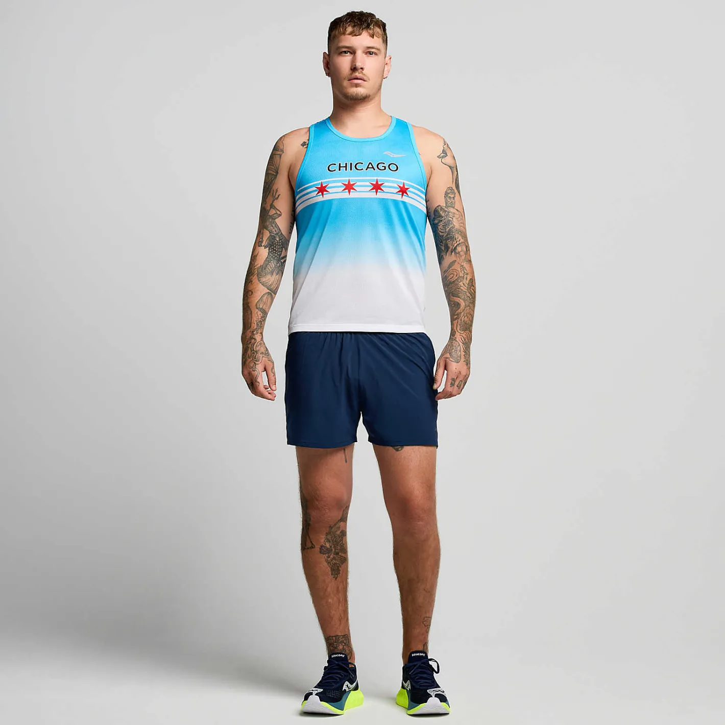 Saucony Chicago Stopwatch Graphic Singlet< Tops