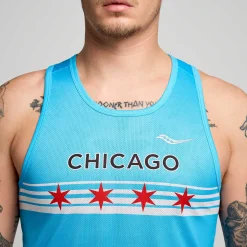 Saucony Chicago Stopwatch Graphic Singlet< Tops