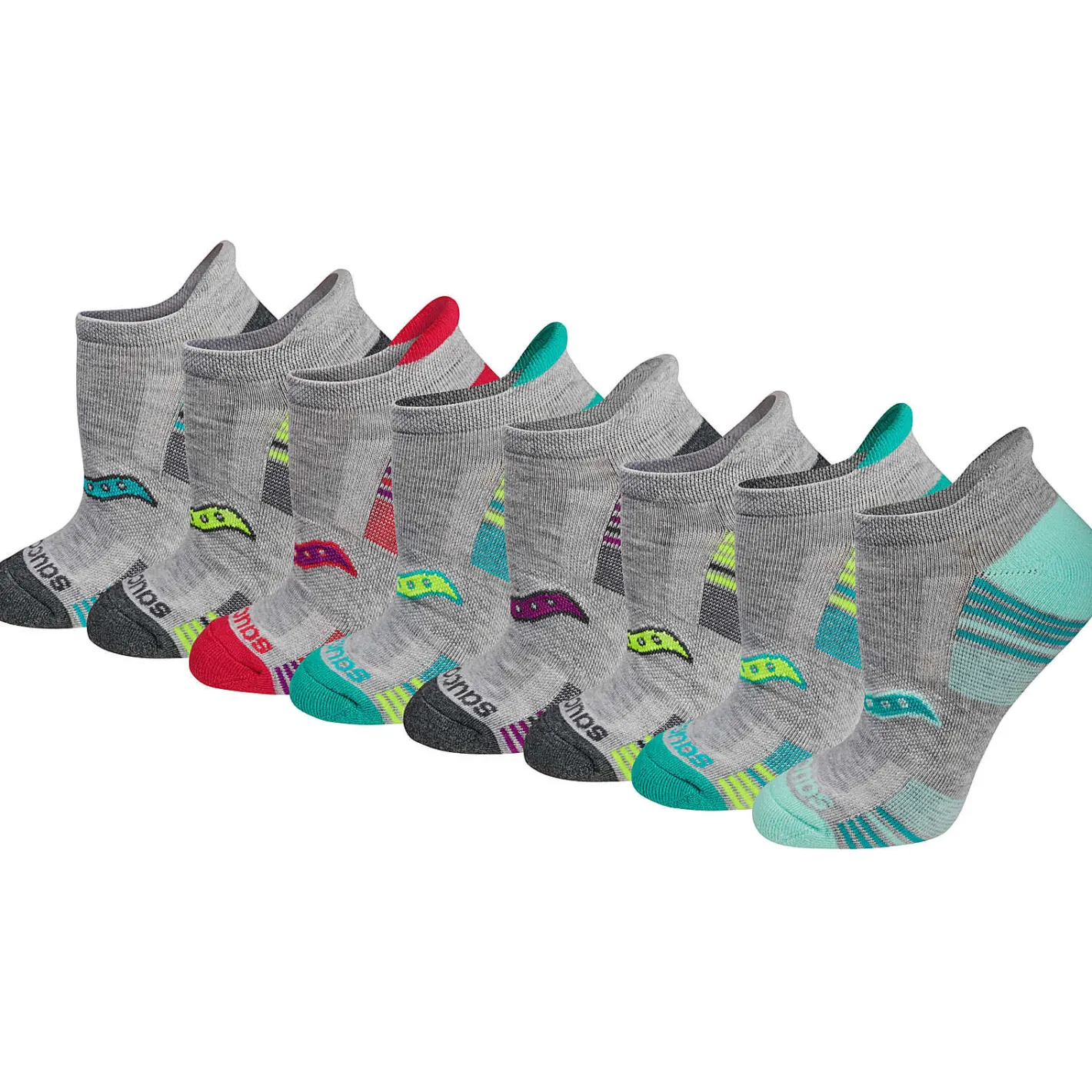 Saucony Glory Performance No Show Tab 8-Pack Socks<Women Accessories